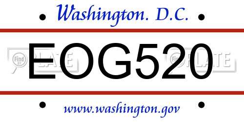 EOG520 District Of Columbia License Plate