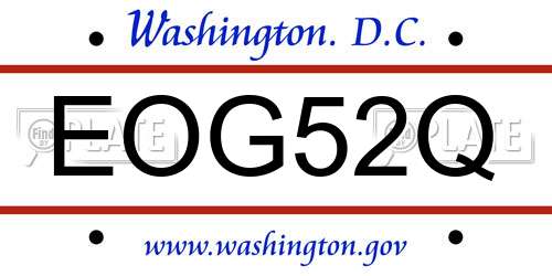 EOG52Q District Of Columbia License Plate
