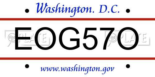 EOG57O District Of Columbia License Plate