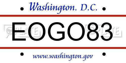 EOGO83 District Of Columbia License Plate