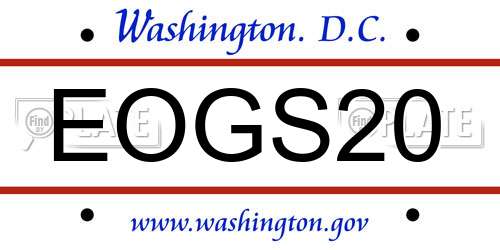 EOGS20 District Of Columbia License Plate