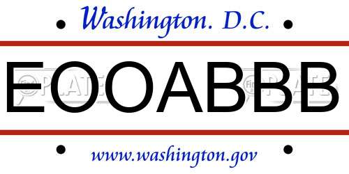 EOOABBB District Of Columbia License Plate