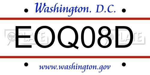 EOQ08D District Of Columbia License Plate