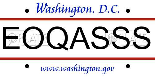 EOQASSS District Of Columbia License Plate