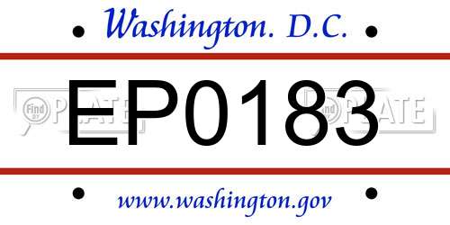 EP0183 District Of Columbia License Plate