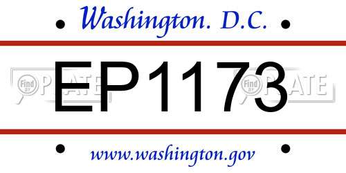EP1173 District Of Columbia License Plate