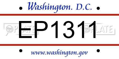 EP1311 District Of Columbia License Plate