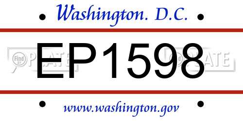 EP1598 District Of Columbia License Plate