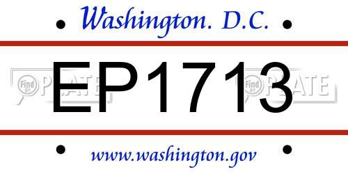 EP1713 District Of Columbia License Plate