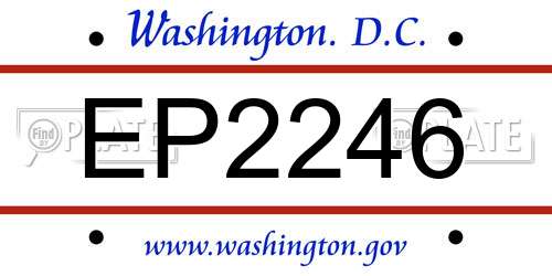 EP2246 District Of Columbia License Plate