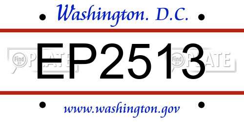 EP2513 District Of Columbia License Plate