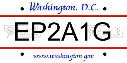 EP2A1G District Of Columbia License Plate
