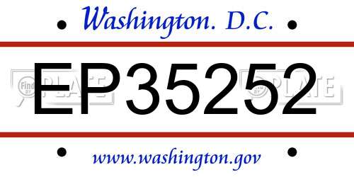 EP35252 District Of Columbia License Plate