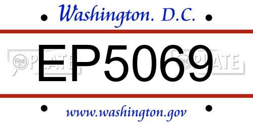 EP5069 District Of Columbia License Plate
