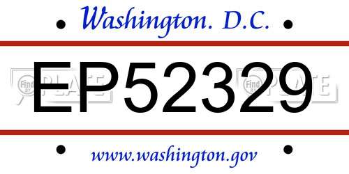 EP52329 District Of Columbia License Plate
