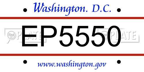 EP5550 District Of Columbia License Plate