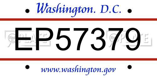 EP57379 District Of Columbia License Plate