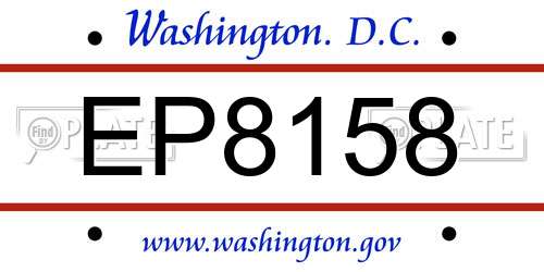 EP8158 District Of Columbia License Plate