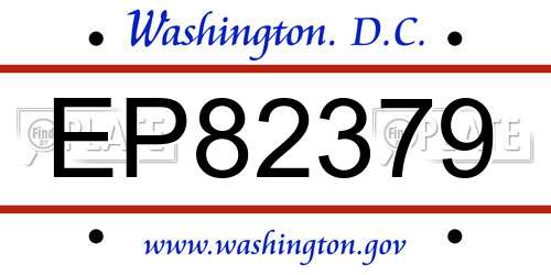 EP82379 District Of Columbia License Plate