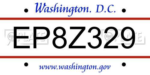 EP8Z329 District Of Columbia License Plate