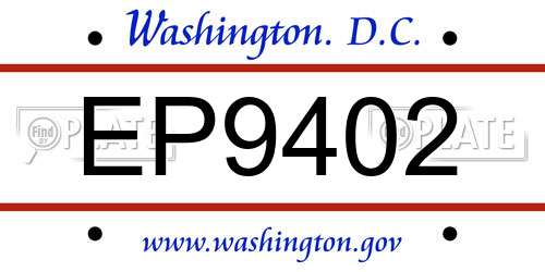 EP9402 District Of Columbia License Plate