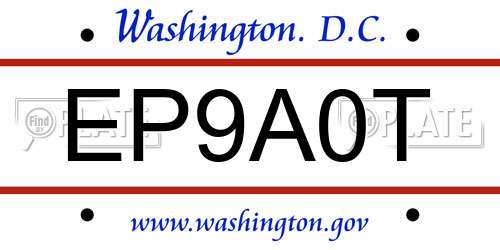 EP9A0T District Of Columbia License Plate