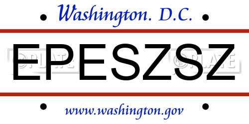 EPESZSZ District Of Columbia License Plate