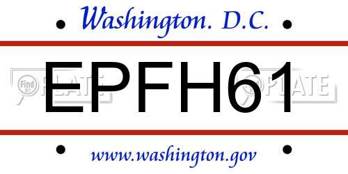 EPFH61 District Of Columbia License Plate