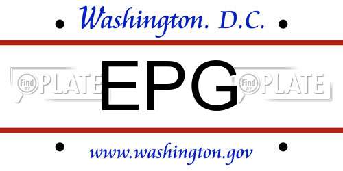 EPG District Of Columbia License Plate