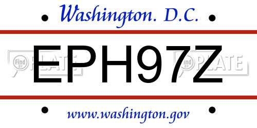EPH97Z District Of Columbia License Plate