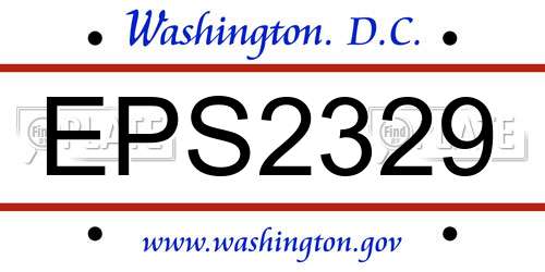 EPS2329 District Of Columbia License Plate