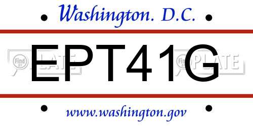 EPT41G District Of Columbia License Plate