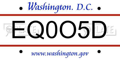EQ0O5D District Of Columbia License Plate