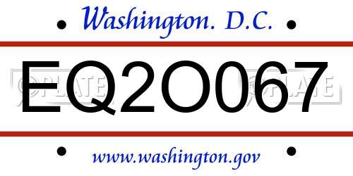 EQ2O067 District Of Columbia License Plate