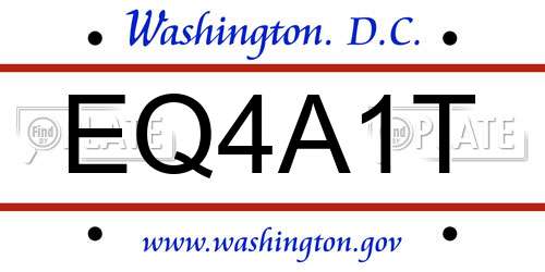 EQ4A1T District Of Columbia License Plate