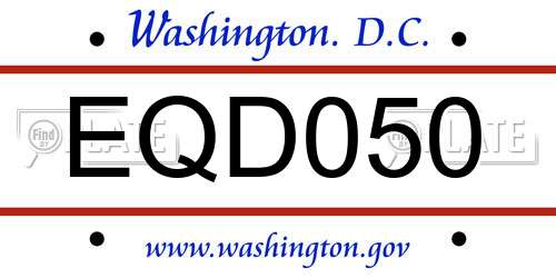 EQD050 District Of Columbia License Plate