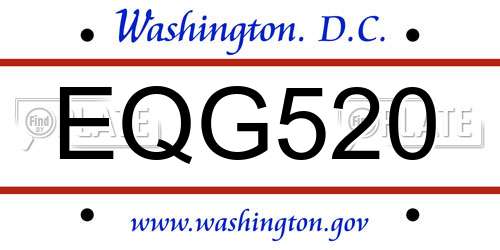 EQG520 District Of Columbia License Plate