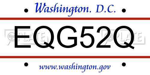 EQG52Q District Of Columbia License Plate