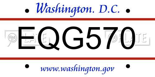 EQG570 District Of Columbia License Plate