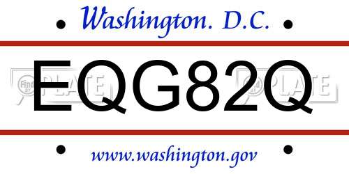 EQG82Q District Of Columbia License Plate