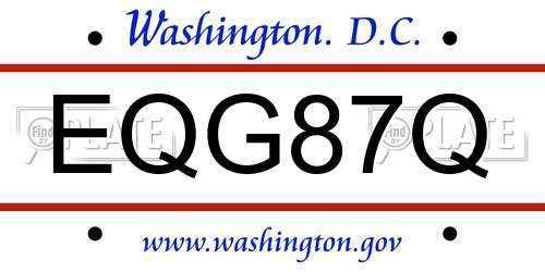 EQG87Q District Of Columbia License Plate
