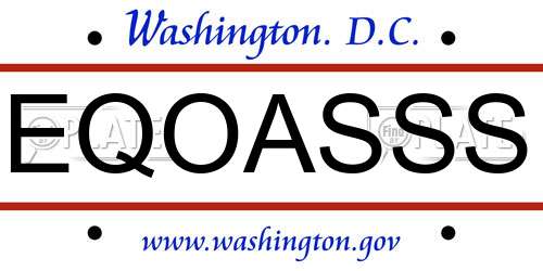 EQOASSS District Of Columbia License Plate