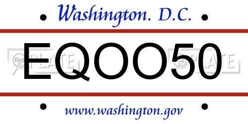 EQOO50 District Of Columbia License Plate