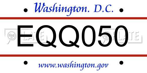 EQQ050 District Of Columbia License Plate