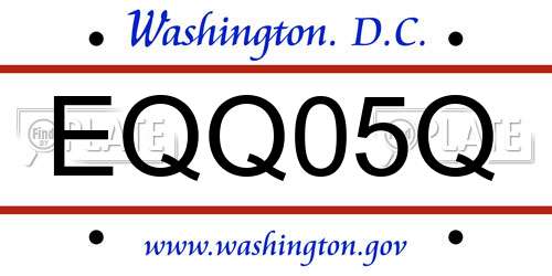 EQQ05Q District Of Columbia License Plate