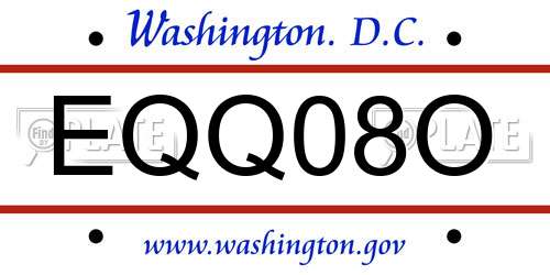 EQQ08O District Of Columbia License Plate
