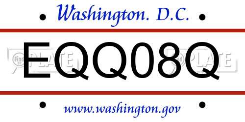 EQQ08Q District Of Columbia License Plate