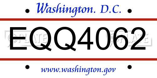 EQQ4062 District Of Columbia License Plate
