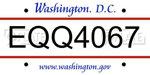 EQQ4067 District Of Columbia License Plate