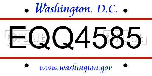 EQQ4585 District Of Columbia License Plate